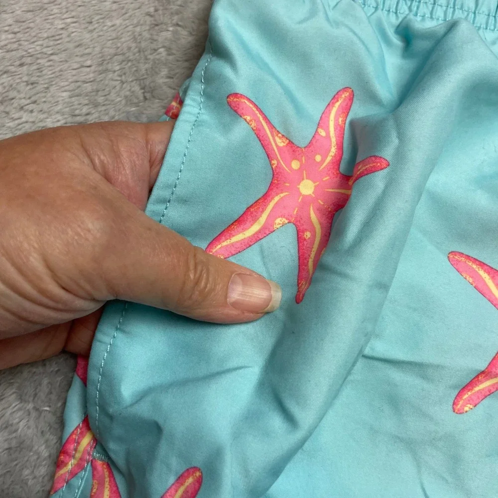 NWT Maamgic Mens Starfish Swim Trunks Size L Blue Coastal Beachwear